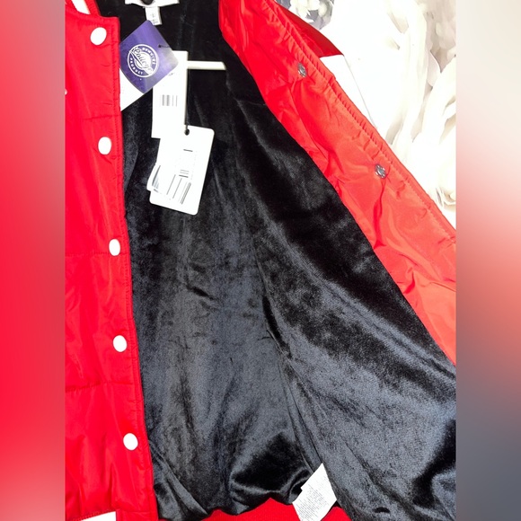 Women's WEAR by Erin Andrews Red Georgia Bulldogs Varsity Puffer Jacket Sz S New - Picture 10 of 10